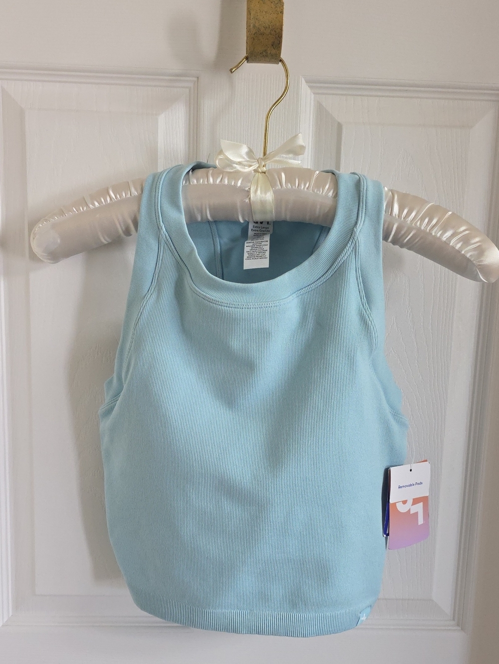 JoyLab Light Blue Ribbed Crop Tank